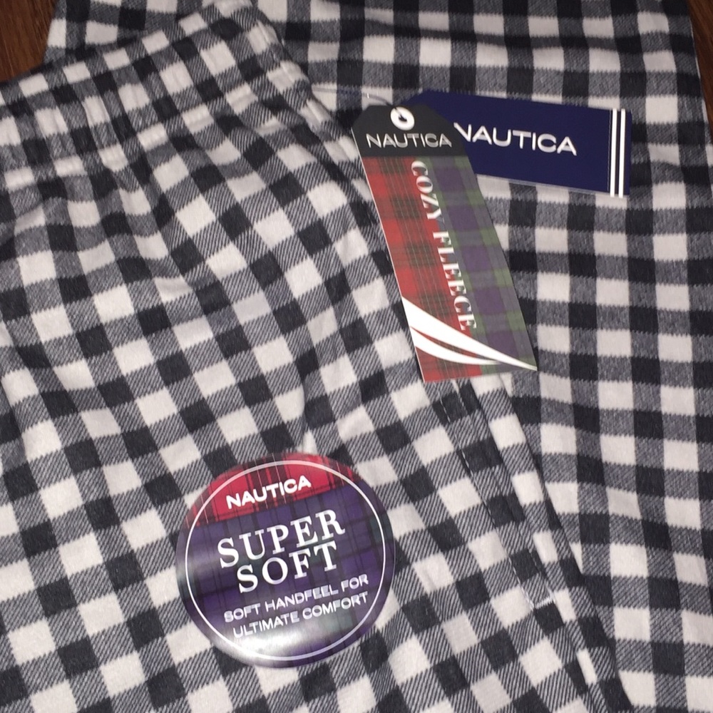 Nautica Cozy Fleece Check Pajama Lounge Pants NWT - Picture 4 of 6